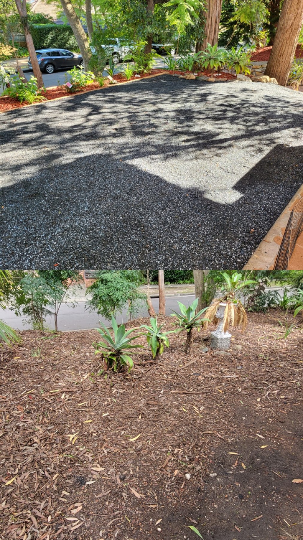 Before and after garden landscaping in Pennant Hills, NSW